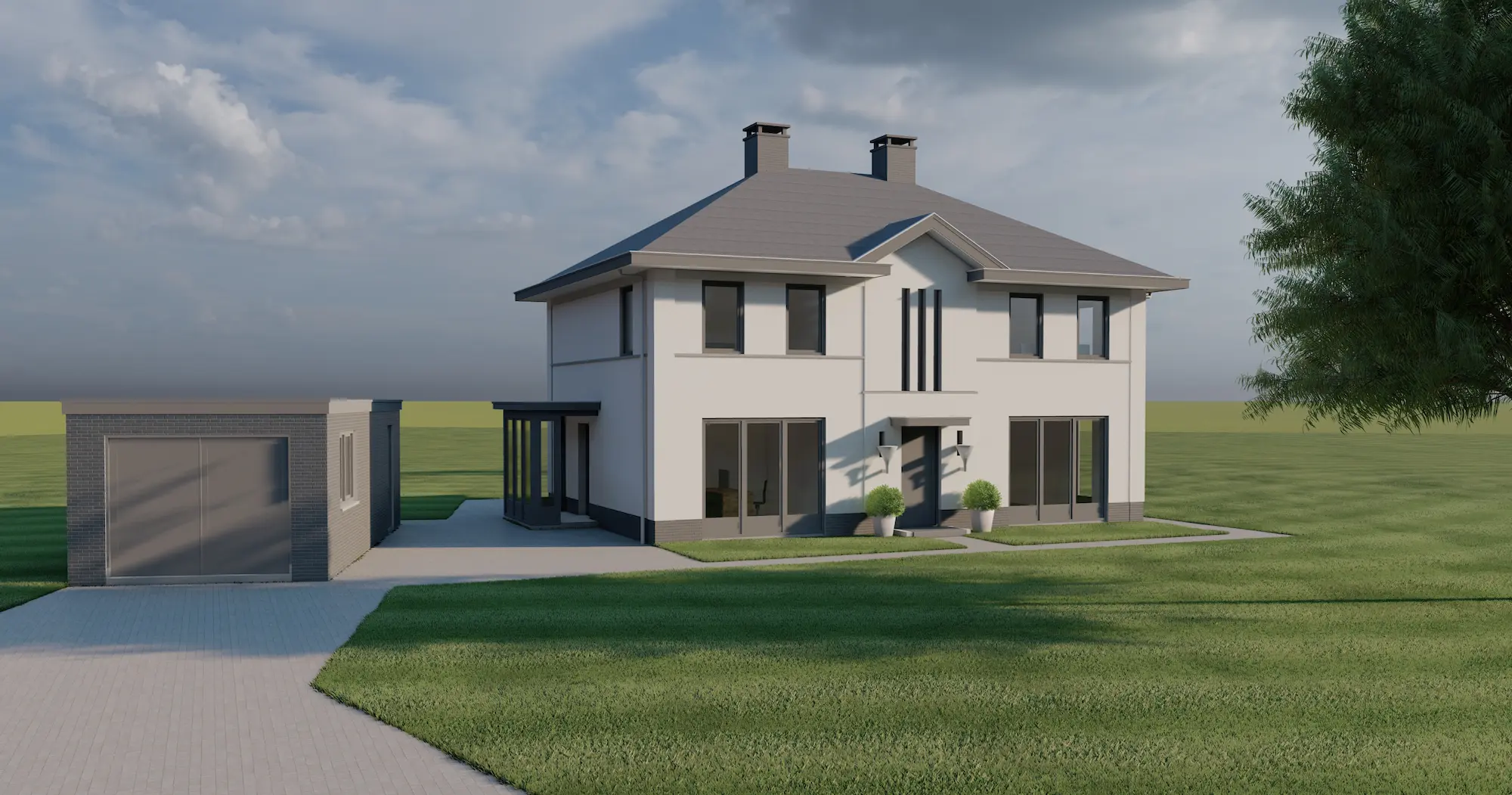 Moesbergen 3d visualisaties - villa in de Betuwe